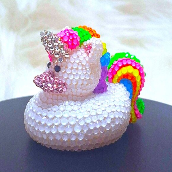 Bedazzled Unicorn Rubber Duck: Bling Jeep Duck Gift - Picture 6 of 8